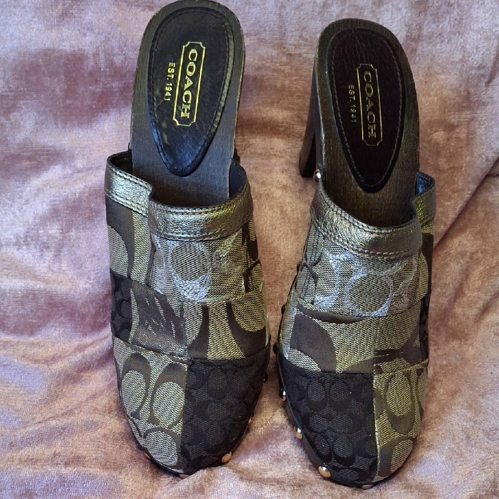 EUC COACH PATCHWORK Mules SIZE 9 - image 3